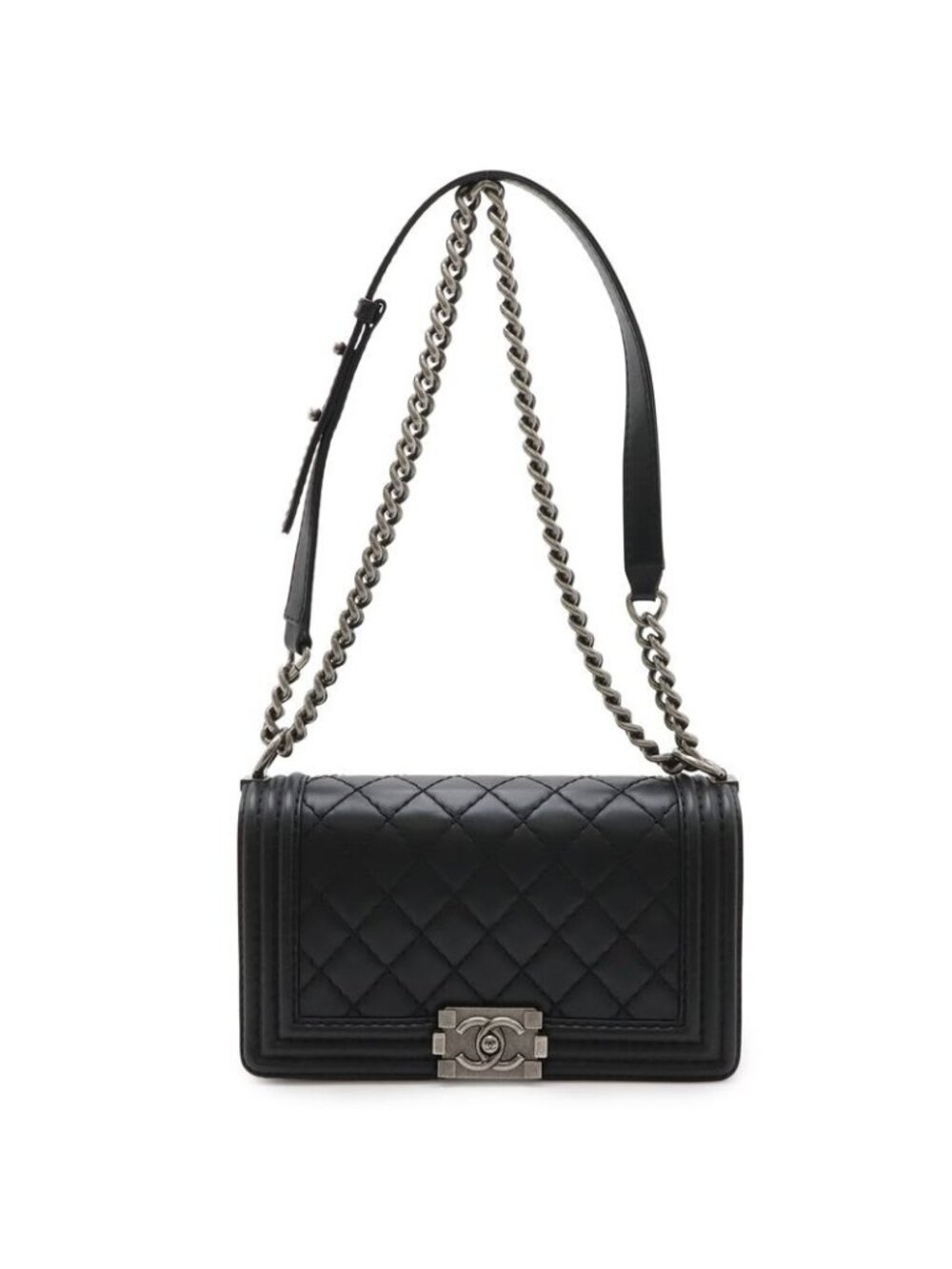 Chanel Boy 25 Wild Stitch Quilted Chain Shoulder Bag Soft